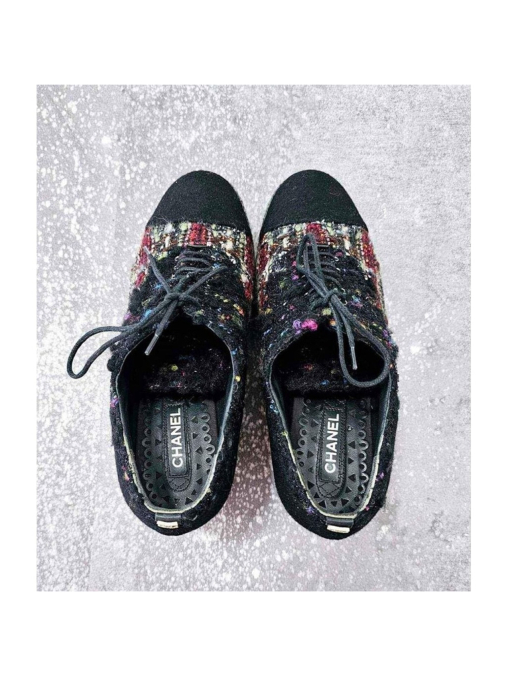 Chanel Tweed Platform Shoes Size 39.5 - Picture 3 of 10